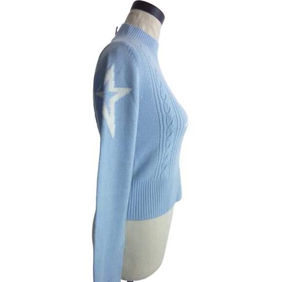 NWT Perfect Moment Cable Merino Wool Sweater Blue Star S - Picture 2 of 8